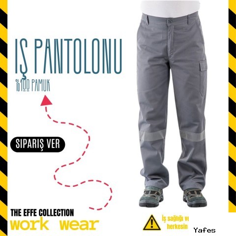 İş Pantolonu Gri - Toptan İş Kıyafeti