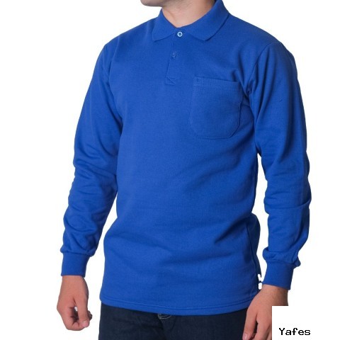 Polo Yaka Sweat Saks Mavi - Toptan İş Kıyafeti