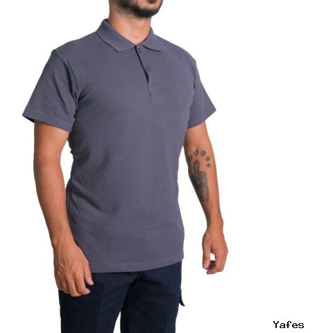 Polo Yaka T-shirt Antrasit Gri - Toptan Basic (Promosyon)
