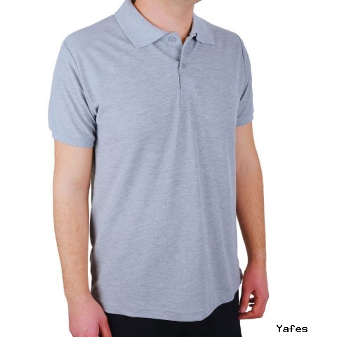 Polo Yaka T-shirt Gri - Toptan Premium