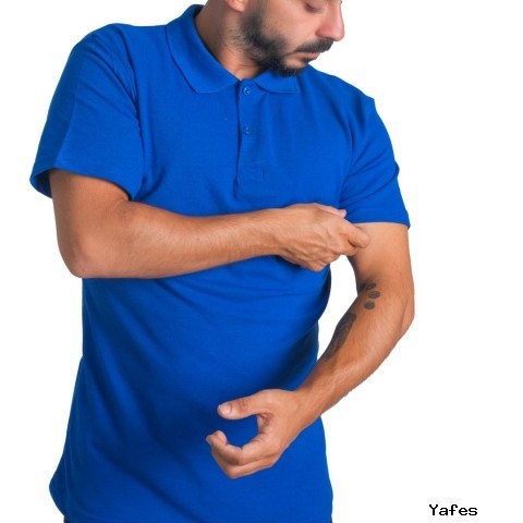 Polo Yaka T-shirt Saks Mavi - Toptan Basic (Promosyon)
