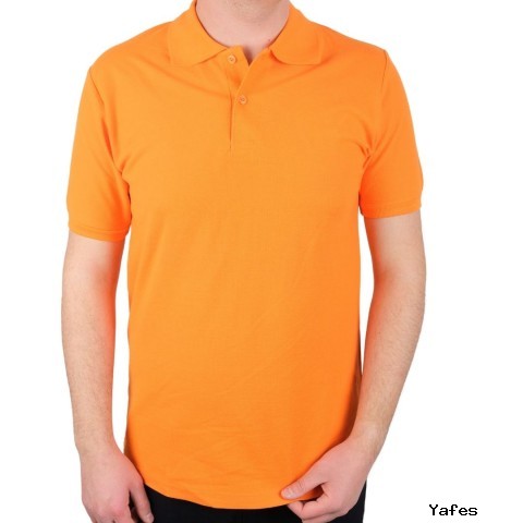 Polo Yaka T-shirt Turuncu- Toptan Premium