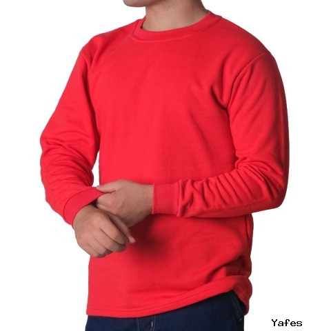 Sıfır Yaka Sweat Kırmızı - İş Kıyafeti Toptan