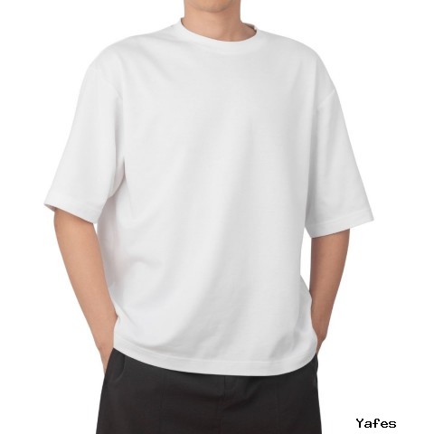Sıfır Yaka T-shirt Beyaz - Oversize - Numune