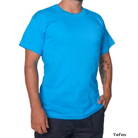 Sıfır Yaka T-shirt Turkuaz - Toptan Company