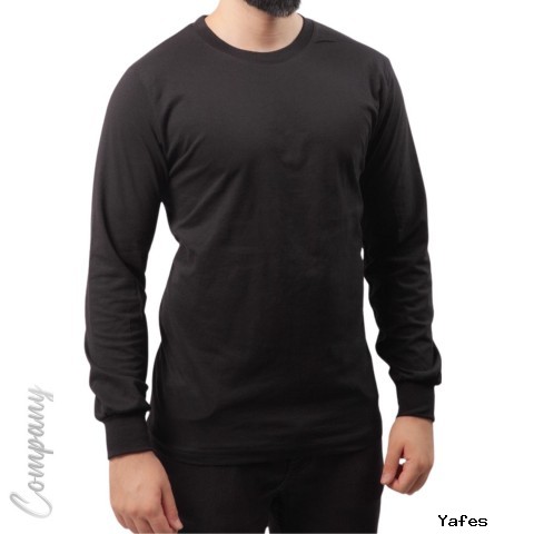 Sıfır Yaka Uzun Kol T-shirt Siyah - Toptan Company