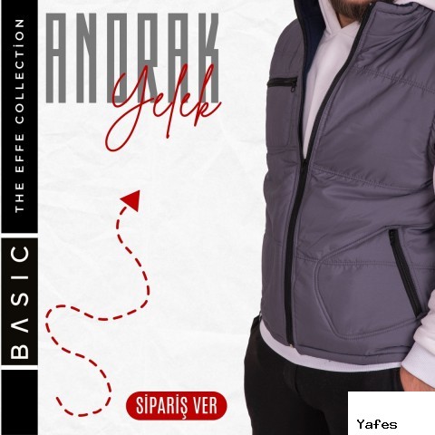Yelek Anorak Gri - Toptan İş Kıyafeti
