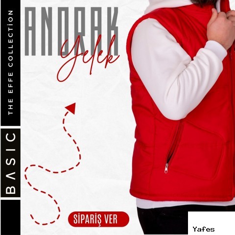 Yelek Anorak Kırmızı - Toptan İş Kıyafeti