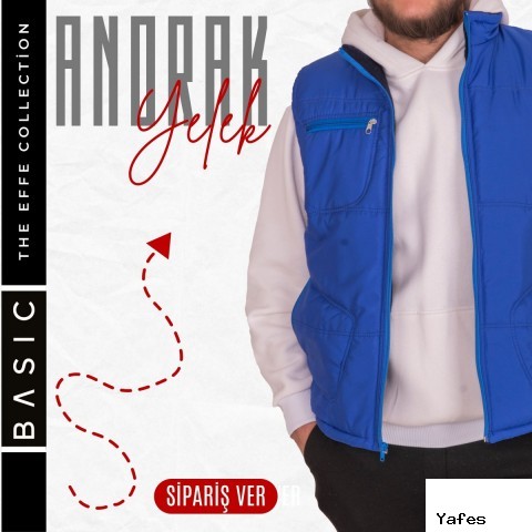 Yelek Anorak Saks Mavi - Toptan İş Kıyafeti